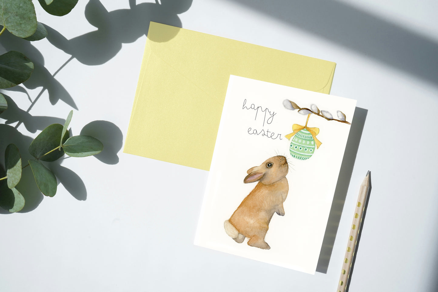 Curious Charm – Easter Bunny & Egg Card