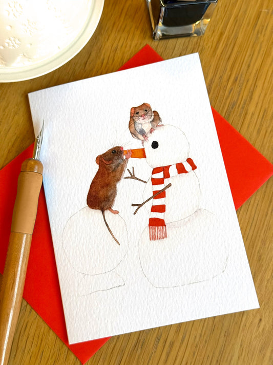 Hand-illustrated animal greeting card printed on recyclable FSC-certified