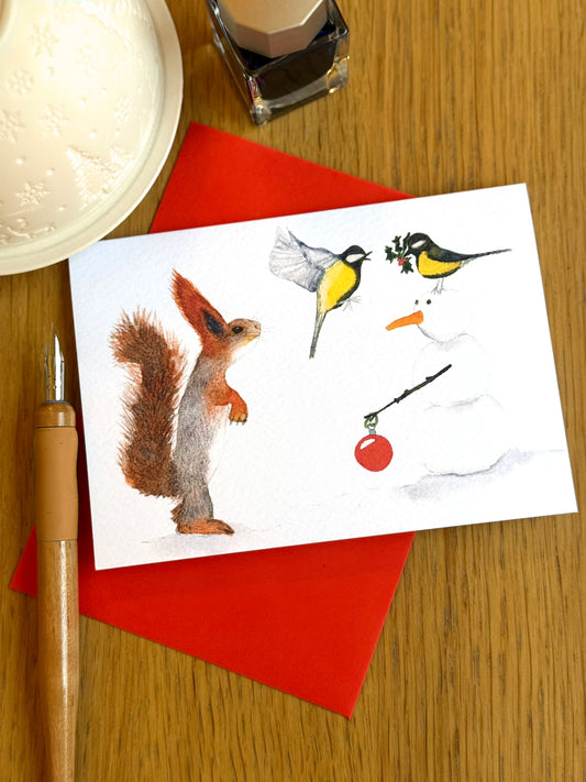Hand-illustrated animal greeting card printed on recyclable FSC-certified