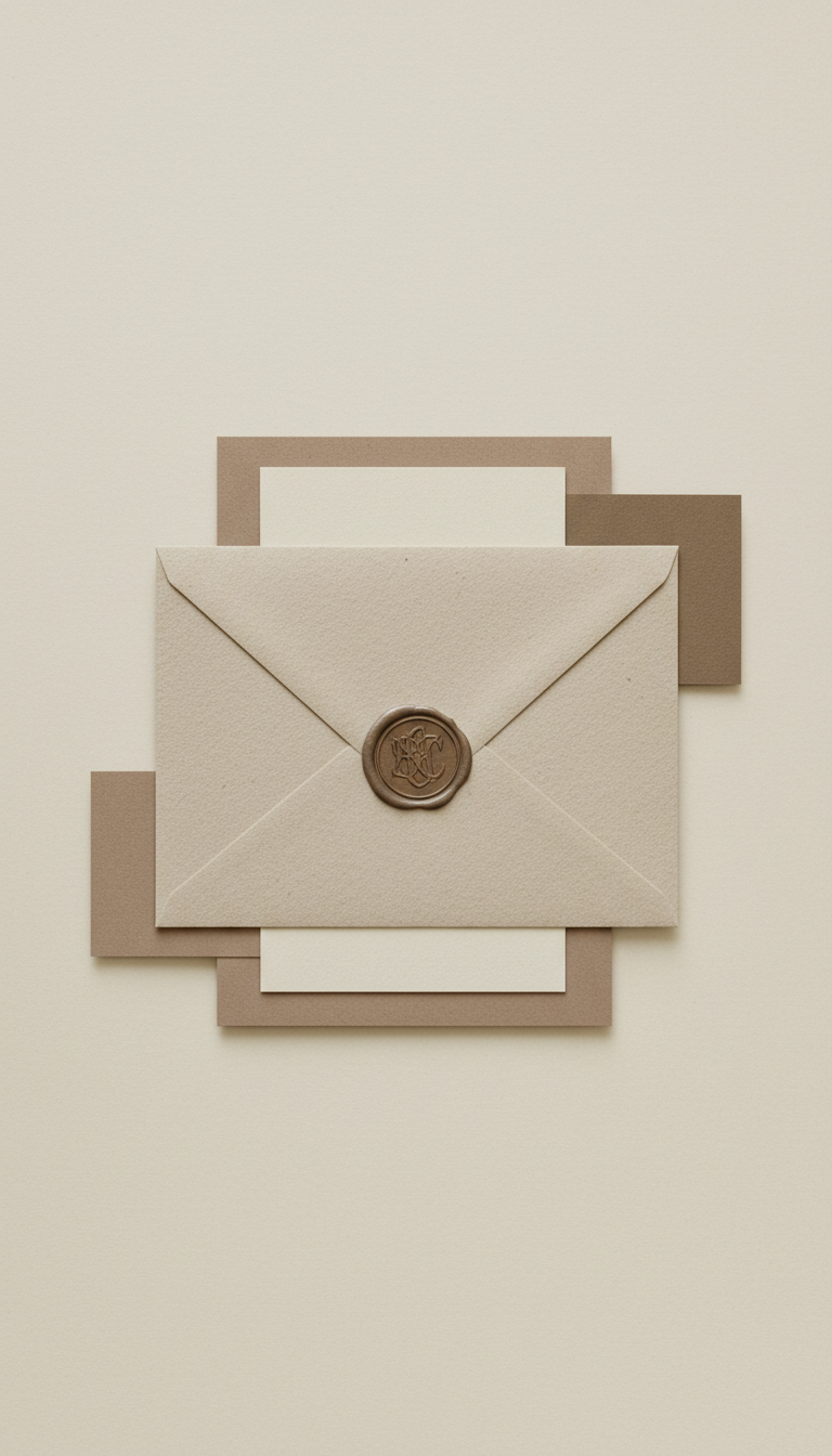 Archival Envelope With Monogram Wax Seal