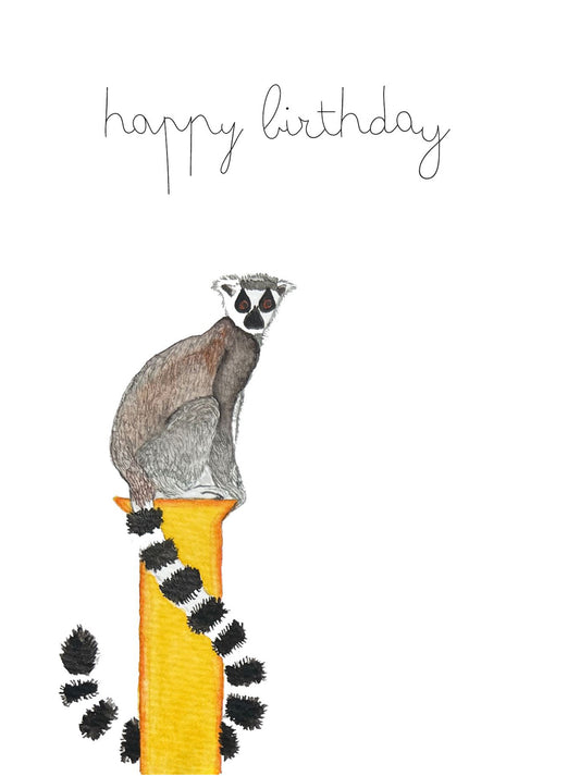 Hand-illustrated animal greeting card printed on recyclable FSC-certified paper.